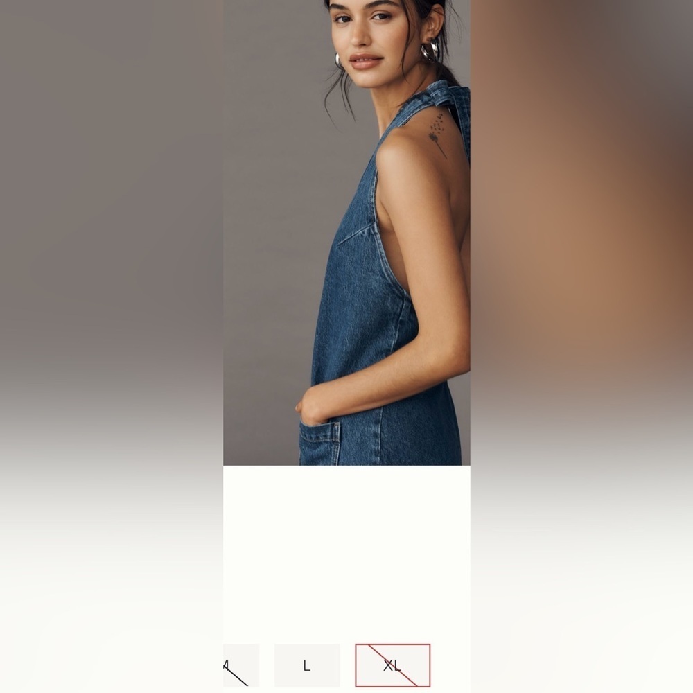 Reformation Brittany Halter Denim Mini Dress Size XL NWT - Picture 4 of 16